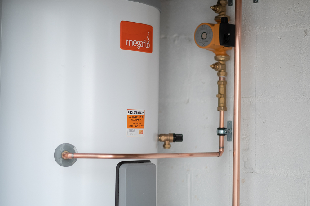 Unvented hot water cylinder installation